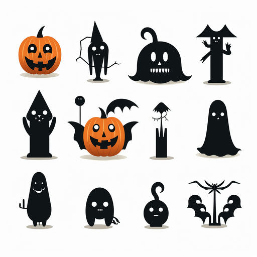 Spooky clipart in Minimalist style on white background