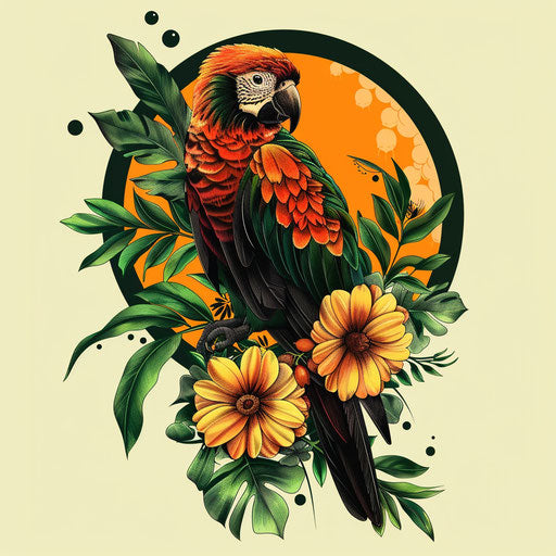 Exotic tattoo sketch of a venomous tropical bird