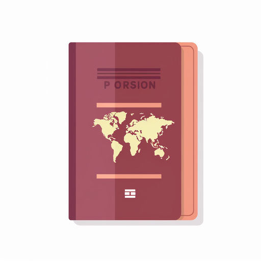 Minimalist style passport clipart on white background