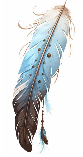 Free Indian feather clipart in gray and brown style