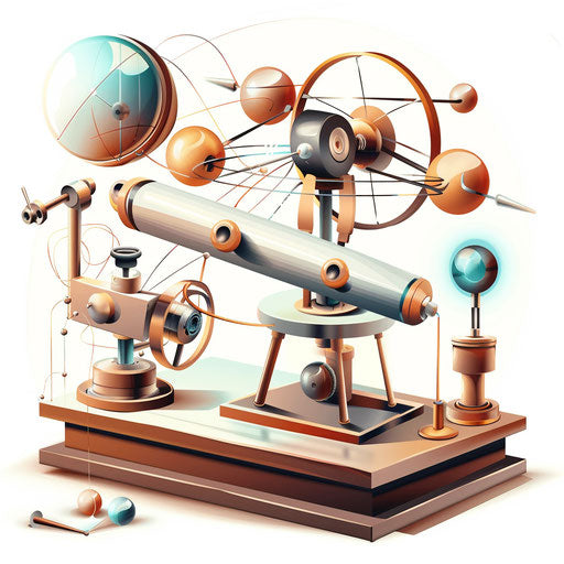 Physics clipart with realistic style on flat white background