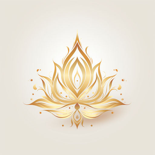 Golden tribal tattoo lotus abstract art and design vector