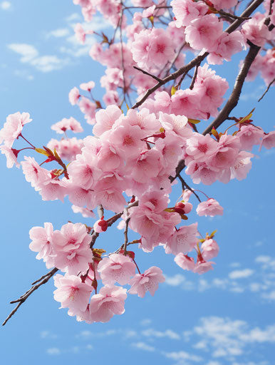 Cherry blossom tree in spring against a blue sky