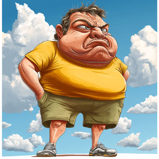 Humorous caricature of a physical education clipart