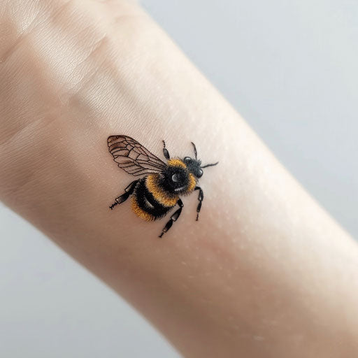Delicate bumble bee tattoo design, perfect for a subtle look