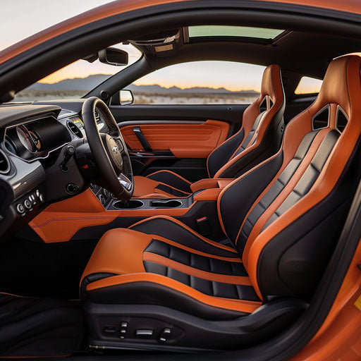 Luxury car with leather seats and advanced technology