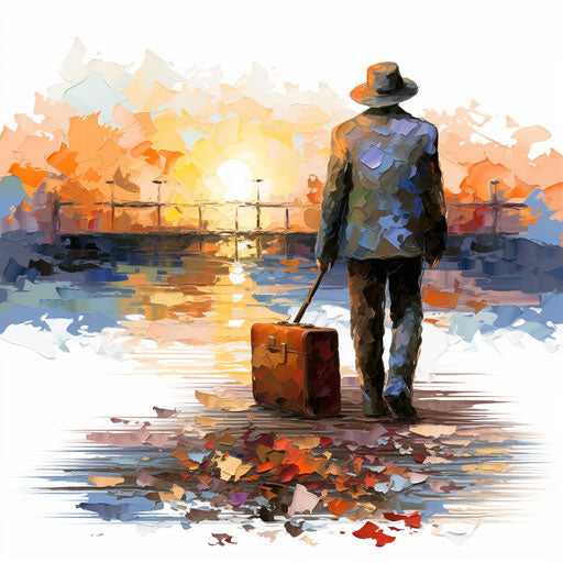 Farewell clipart in the style of Impressionistic Art
