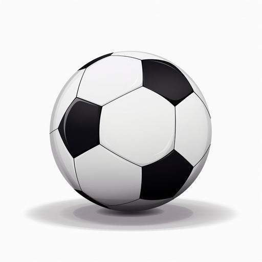 Minimalist style soccer ball clipart on white background