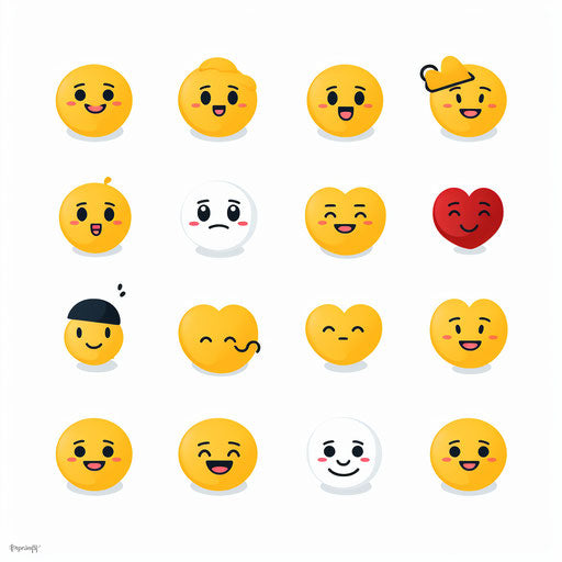 Emoji clipart in Minimalist style, on white background
