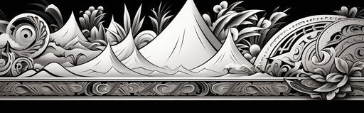 Intricate black and white floral design with harmonious colors