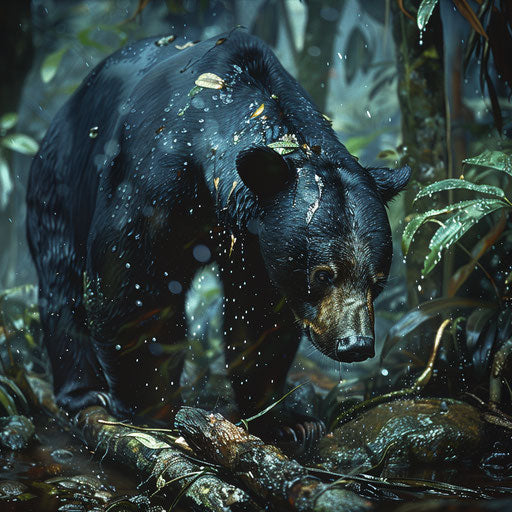 Sun bear's habitat in the rainy season