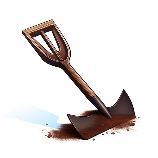 Shovel illustration in the style of Chiaroscuro Art