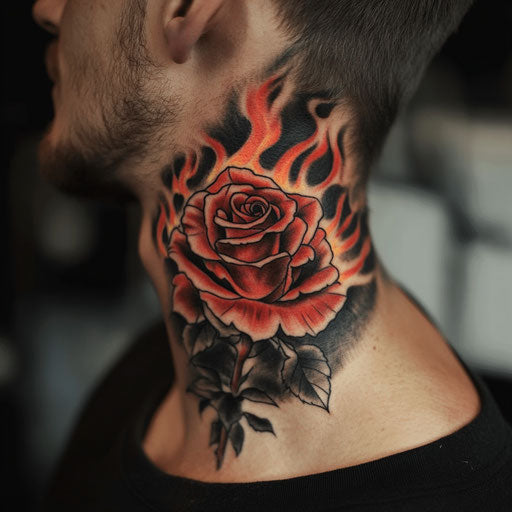 Rose Neck Tattoo Tattoo Art Set