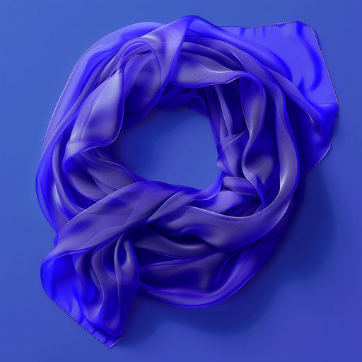Realistic scarf clipart shines on flat royal blue
