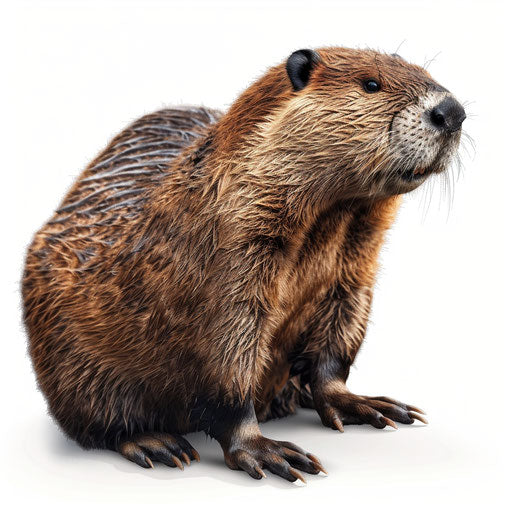 Beaver clipart in a photo realistic style on white background