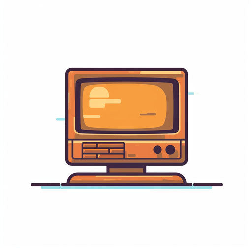 Monitor clipart in the Minimalist style, on a white background