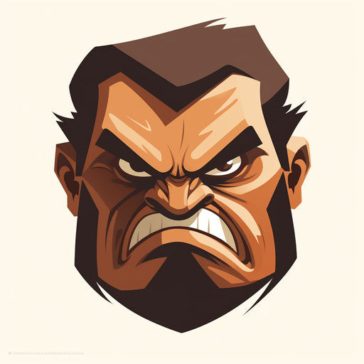 Angry face in the style of Chiaroscuro Art