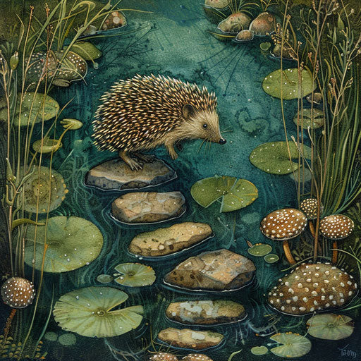 The hedgehog's journey across a meandering stream