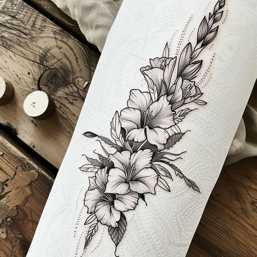 Gladiolus Tattoo Vector Art