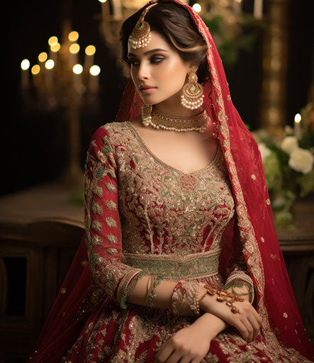 Feminine delicacy in red and emerald