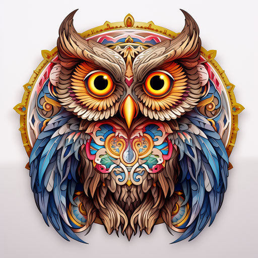 Owl in Lovecraftian style, ethereal transparency