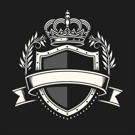 Emblematic logo tradition and reliability shield and open banner