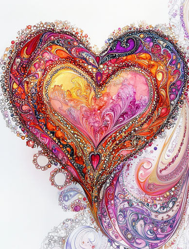 Valentine's Day heart with lace and beads