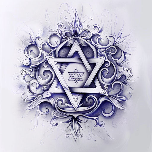 Elegant sketch of a Star of David with delicate curves
