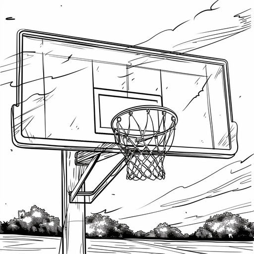 Easy coloring of a basketball hoop