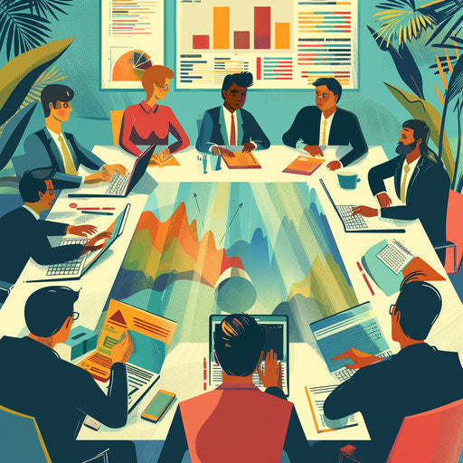 Intense credit analysis meeting