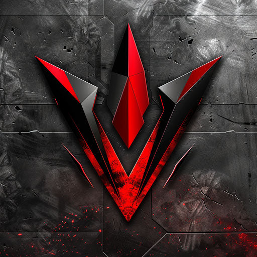 Bold gamers logo with sharp lines and vibrant red and black