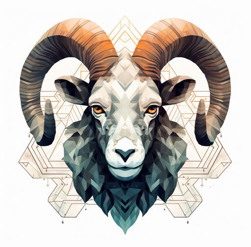 A ram in geometric shapes