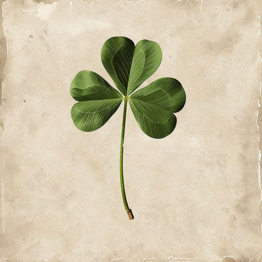 Realistic clover clipart on flat beige background with rustic appeal