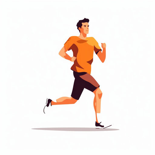 Minimalist style jogging illustration on white background