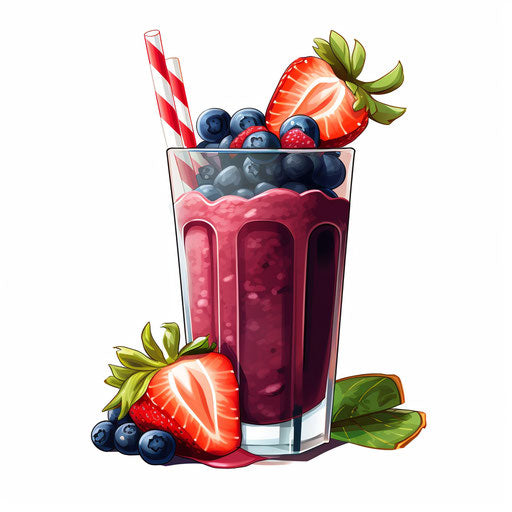 Smoothie illustration in the style of Chiaroscuro Art, on white background