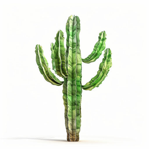 Photo-realistic cactus clipart on flat white background