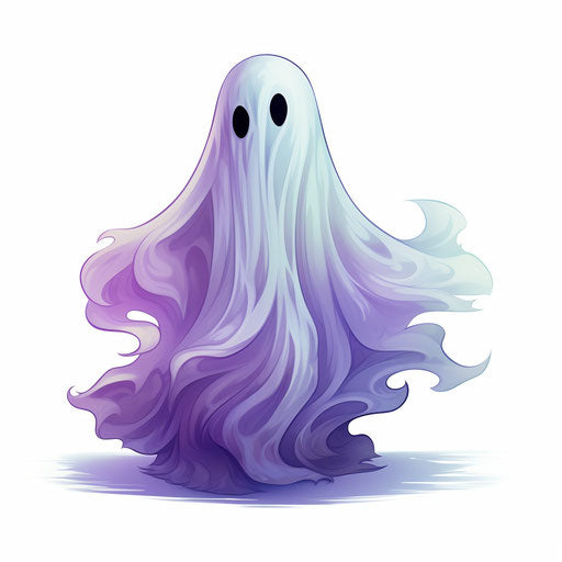 Ghost drawing in the style of Chiaroscuro Art, on white background