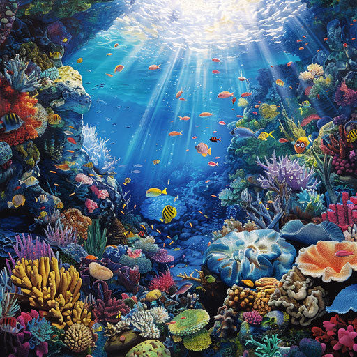 Vibrant underwater coral reef