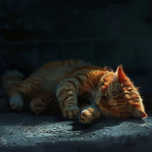 Big cat outside at night