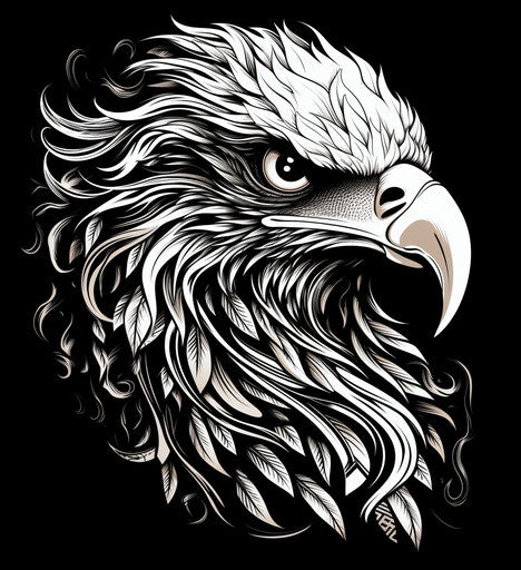 Beautiful tribal tattoo, design of an eagle head