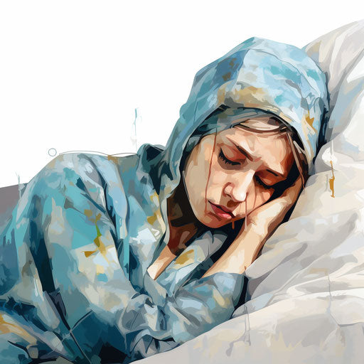 Sick clipart in the style of oil painting, on white background