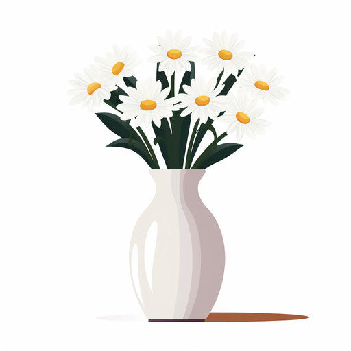 Minimalist style flower vase clipart, on white background