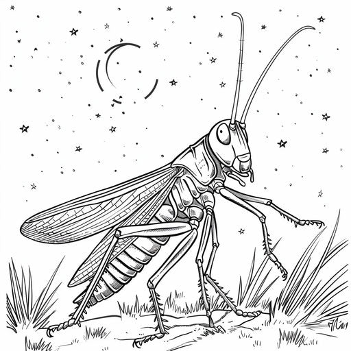 A cricket chirping on a summer night