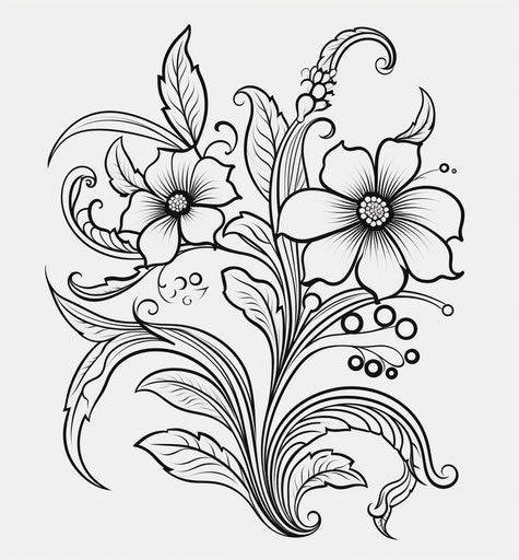 Ornamental swirls and swirls design for coloring pages