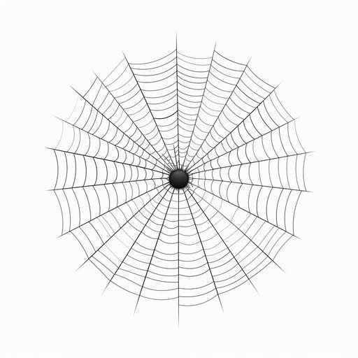 Spider web clipart in minimalist style on white background