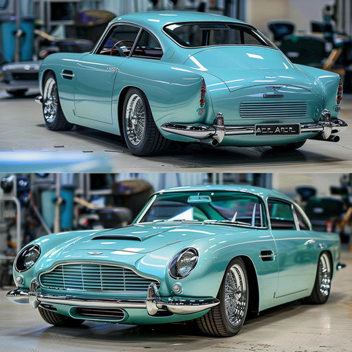 Seafoam blue luxury car