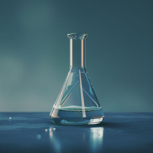 Photo-realistic beaker clipart with blue background