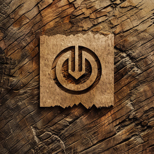 Handcrafted cool logo with earthy tones and a natural texture background