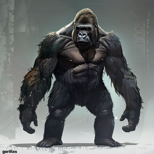 The might of a silverback gorilla in a powerful stance