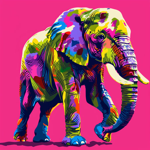 Animals in clipart on bright magenta background